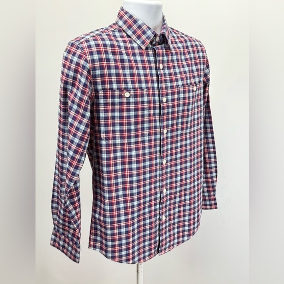 L.L. BEAN Men's red and blue plaid button down shirt size S - Picture 12 of 12